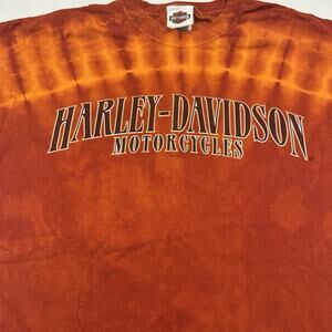 Harley Davidson Y2K Tye Dye Doolin’s Texarkana T-Shirt Motorcycle Pin-up Large